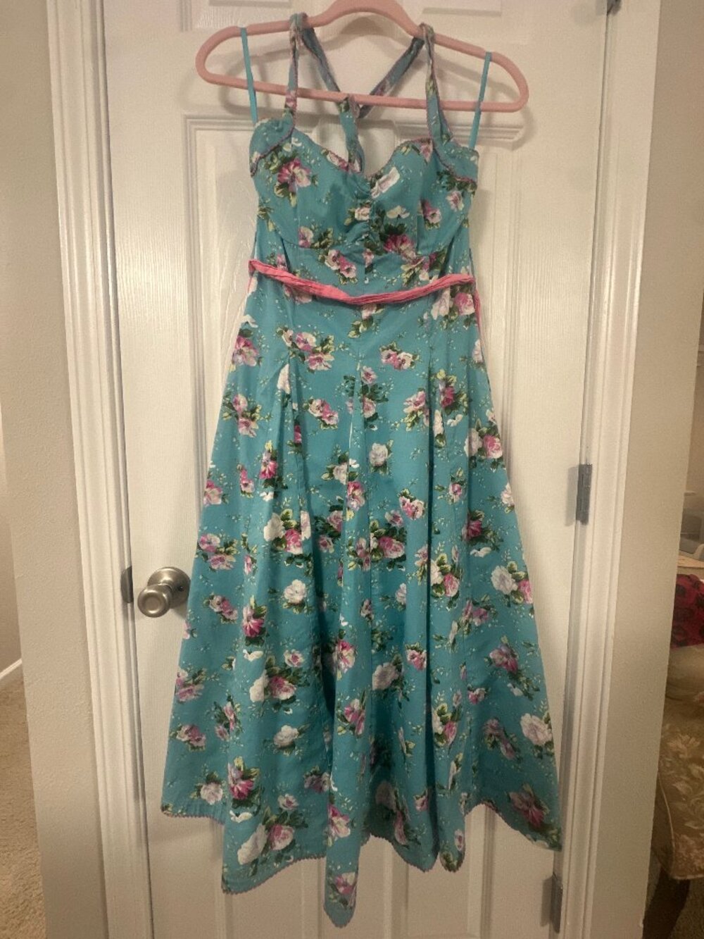 ModCloth blue floral halter dress